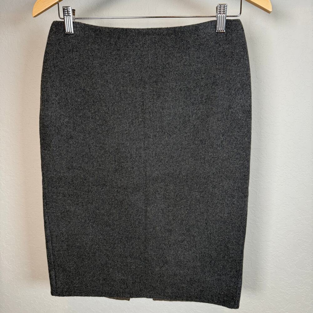 Women's Ralph Lauren Gray Wool and Silk Back Zip‎ Pencil Skirt Size 8 NEW